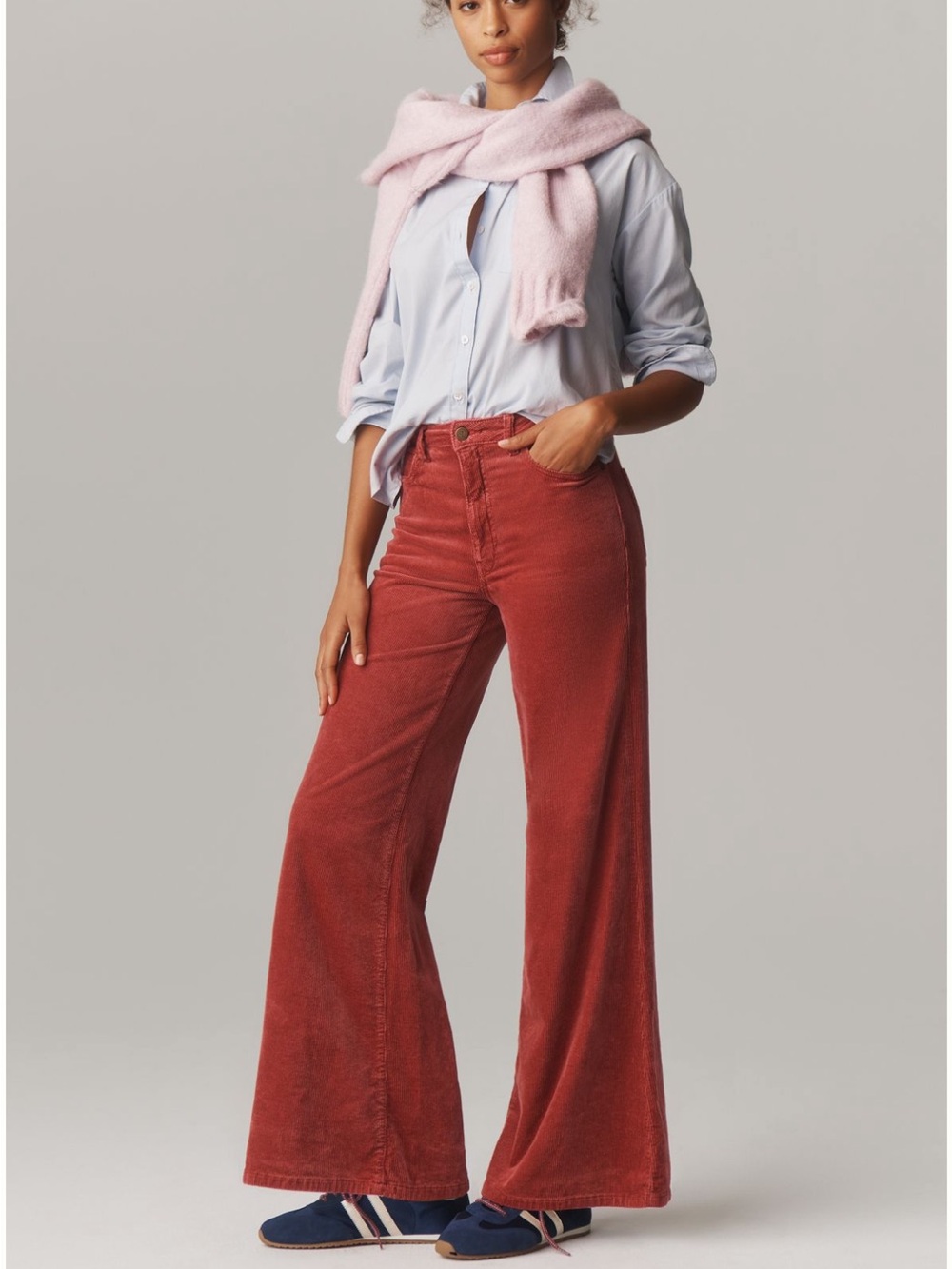 Anthropologie pilcro high rise corduroy flare pants
